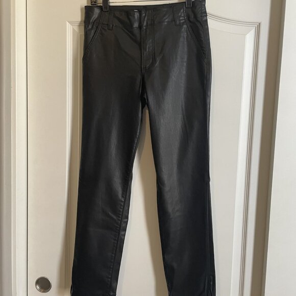 Kut from Kloth Reese Ankle Faux Leather Black Pants - Size 10L - Retail $104 - Picture 1 of 4